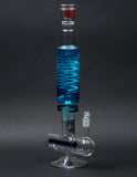 3MD Large Blue Glycerin Coil with Inline Base Sandblasted Art