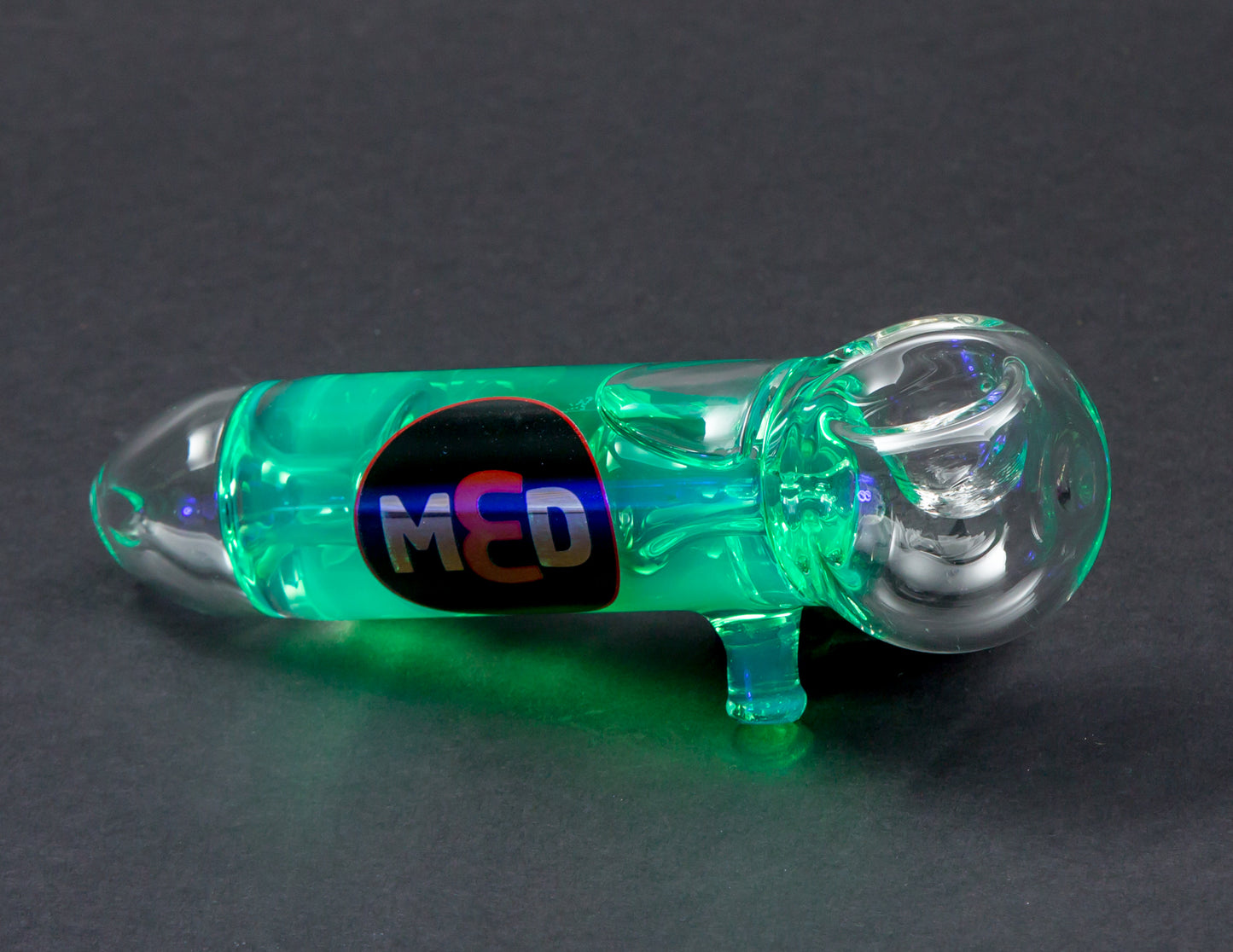 3MD Glycerin Hand Pipe Green with Blue-green UV