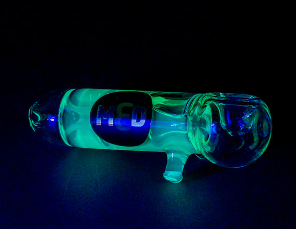 3MD Glycerin Hand Pipe Green with Blue-green UV
