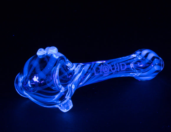 Liquid Sci Glass Purple UV Reactive Hand Pipe