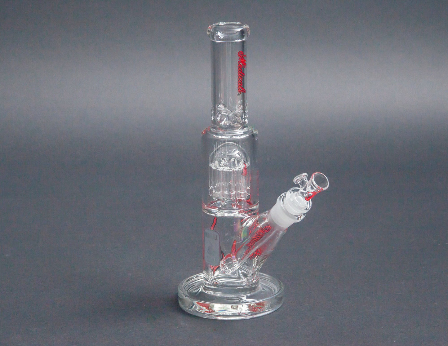 Medicali 10″ 8Tree Straight tube with Red Logo