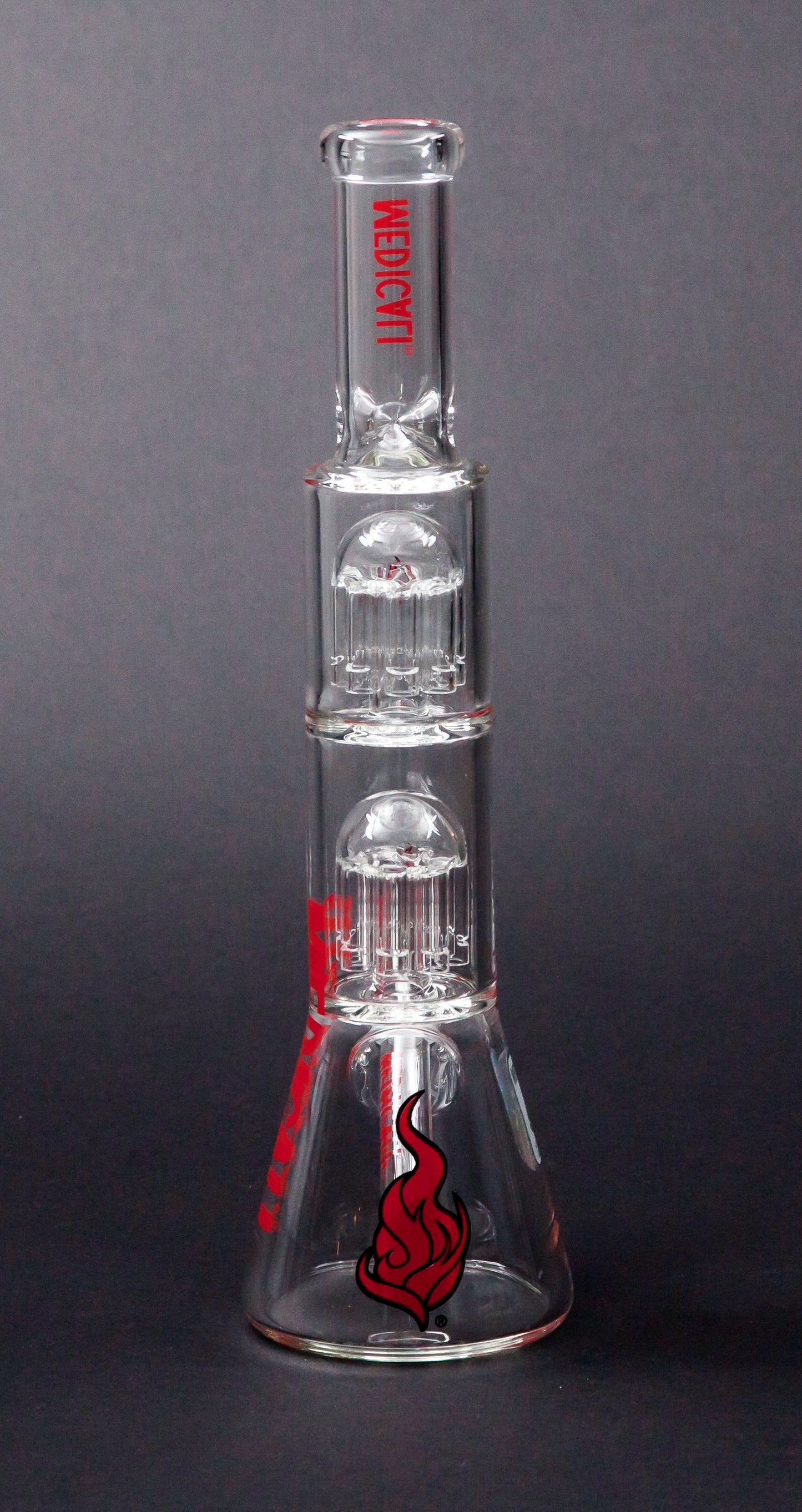 Medicali 13" Double 8tree Beaker with Red Logo