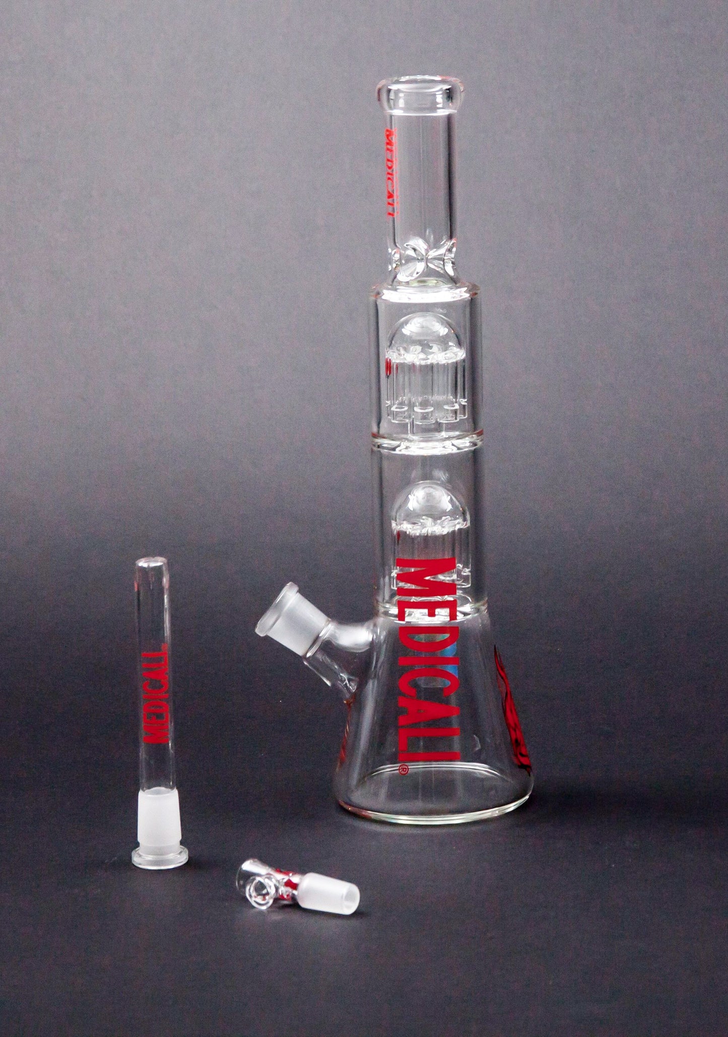 Medicali 13" Double 8tree Beaker with Red Logo